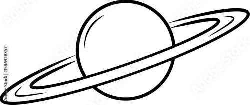 line art illustration of saturn planet with rings