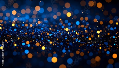 Abstract bokeh of blue and gold