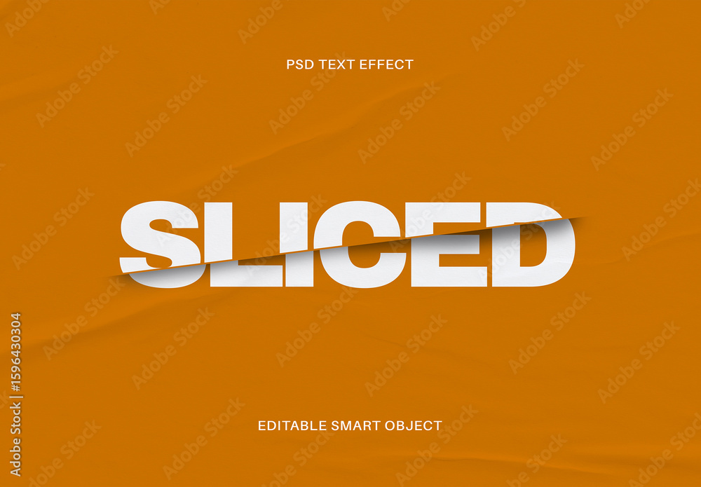 Sliced Cut Text Effect Stock Template | Adobe Stock