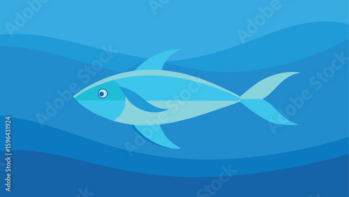 Vector illustration of a shark swimming underwater in the ocean