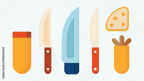 vector set of colorful beach accessories and items isolated on white background