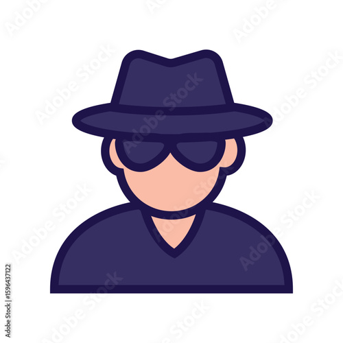 An anonymous digital intruder icon, representing cybersecurity, data protection, and online privacy concepts.