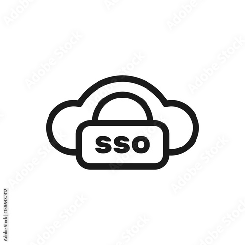 sso icon, cloud computing concept, single sign-on