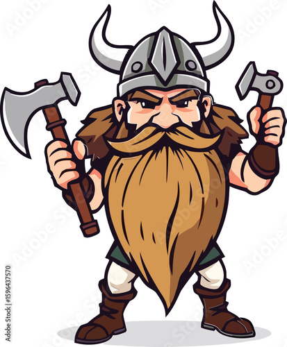 cartoon Viking warrior