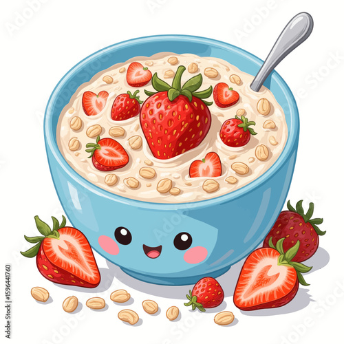 Delightful Strawberry Oatmeal Bowl with Fresh Berries