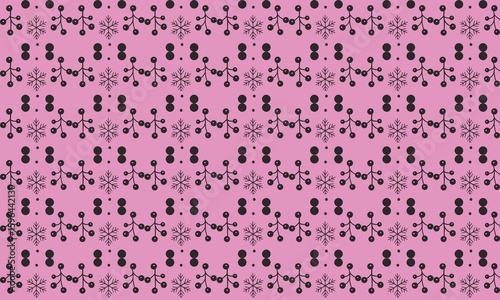 Seamless pink floral pattern background with repetitive flowers and leaves decorative elements

