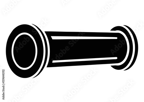 Black silhouette of a rolled log