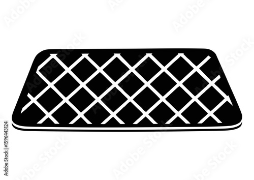 Black silhouette of a cracked surface or texture on a white background
