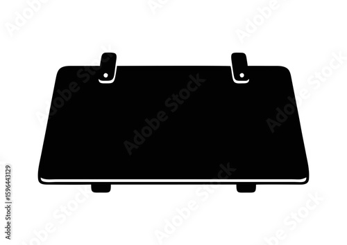 Black silhouette of a cracked surface or texture on a white background
