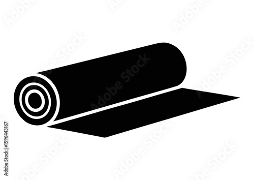 Black silhouette of a rolled log