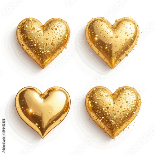 Golden Hearts Sparkling with Joy and Warmth