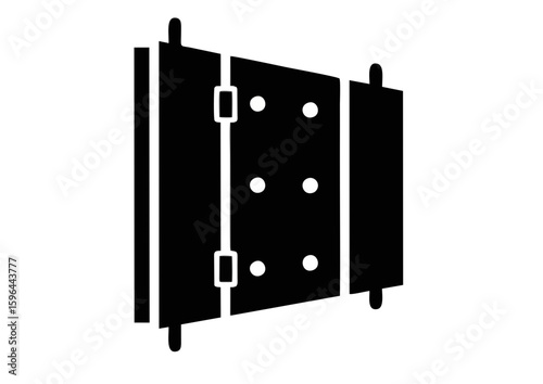 Door hinge silhouette in minimalist design for construction themes