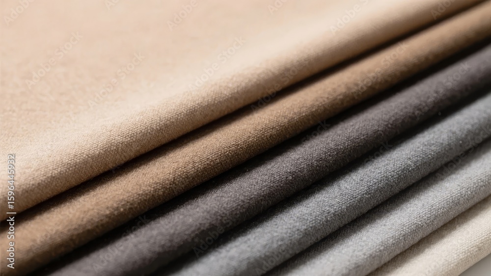 Fototapeta premium Stacked Layers of Neutral Colored Fabrics