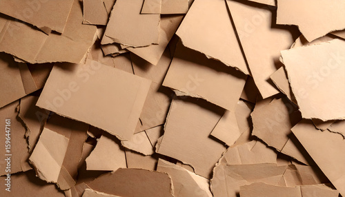 A chaotic arrangement of various cardboard pieces, showcasing texture and layering.