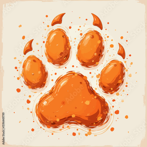 Warm Paw Print in Chocolate, Autumnal Delight