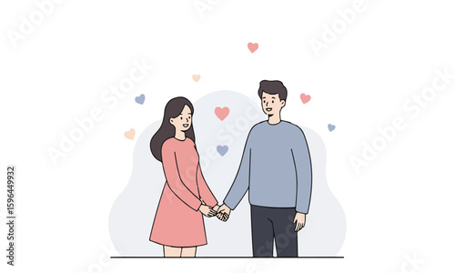 This charming flat scene is suitable for Valentine’s Day promotions, couple content, and romantic websites