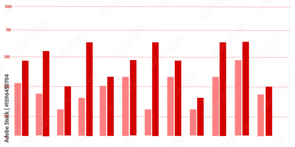 Fototapeta premium Bar chart illustration. Business data growth diagram.