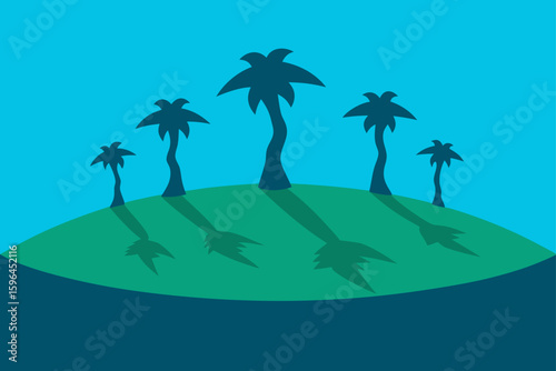 island shadows dance on clear ocean floor