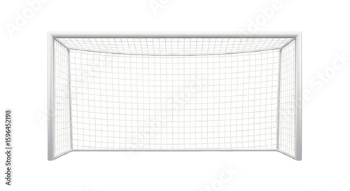 Shimmering goal net amidst black space