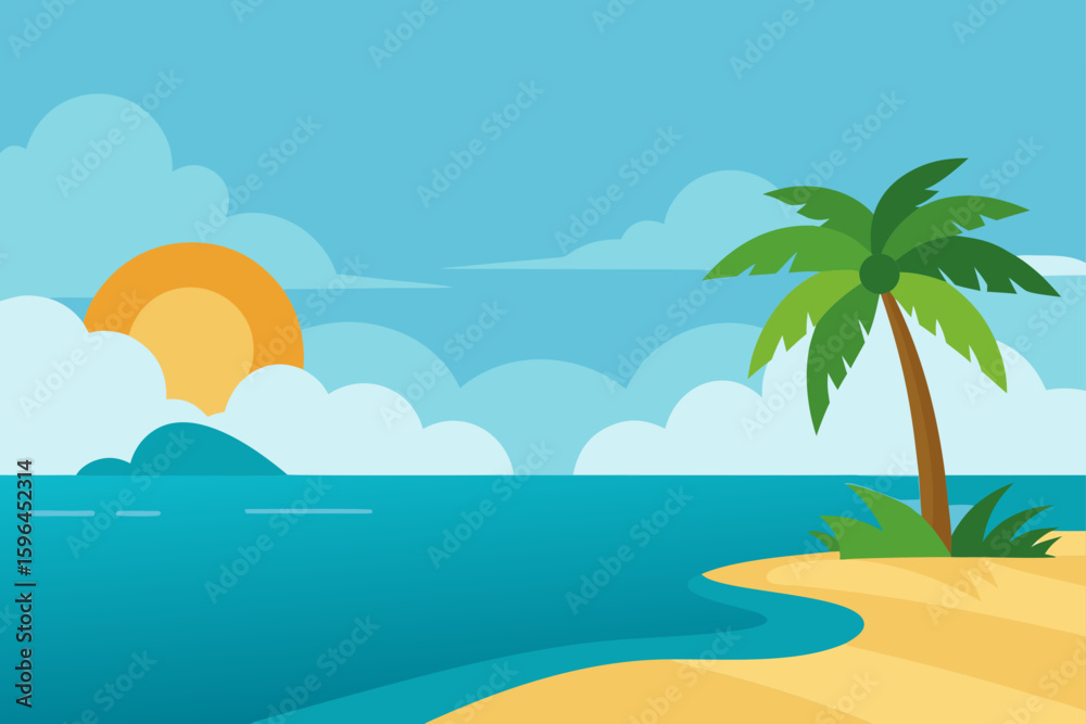 Obraz premium pristine tropic morning with glassy ocean