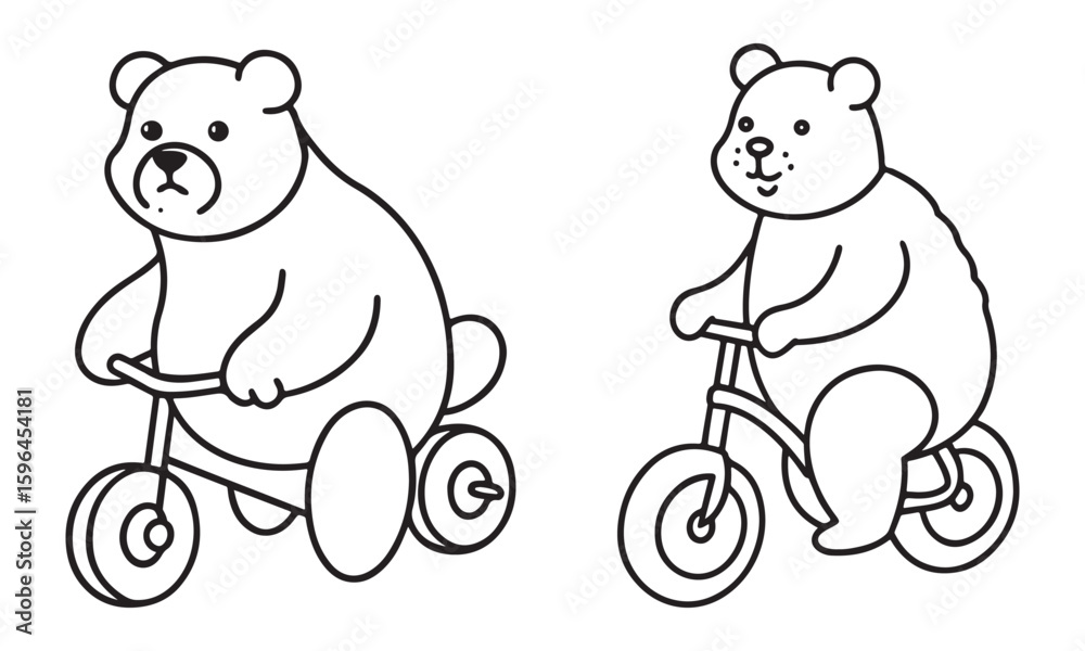 Obraz premium A drawing of a Bear line art illustration 