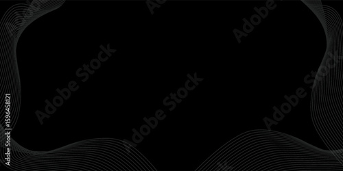 Black abstract background design. Modern wavy line pattern in monochrome colors. Premium stripe texture for banner, business backdrop. type3