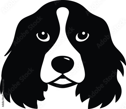 English Springer Spaniel head silhouette with long wavy ears, soft muzzle, and focused gaze profile