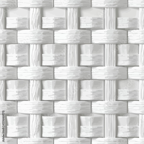 White Woven Texture: Interlaced Pattern with Subtle Shadowing and Textured Strands