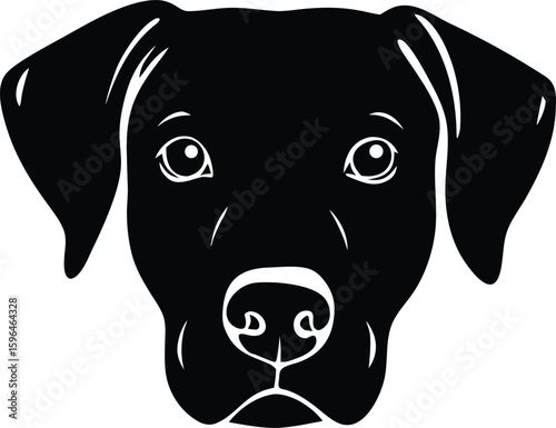 Rhodesian Ridgeback head silhouette with broad muzzle, floppy ears, and intense gaze for iconic guard breed