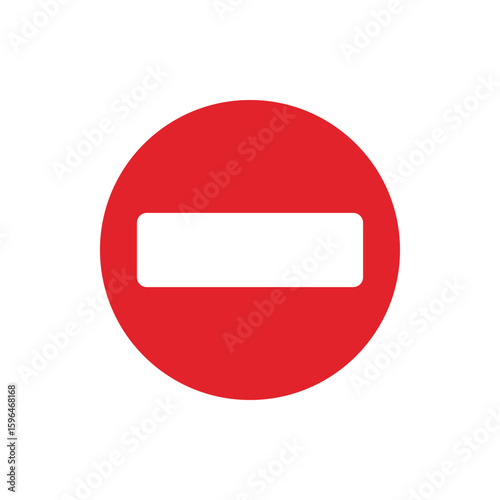 No Entry Sign vector illustration on transparent background.