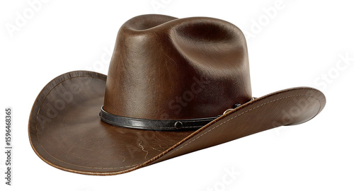 Brown Leather Cowboy Hat