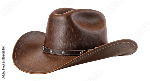 brown leather cowboy hat