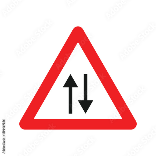 Free Download Two Way Traffic Sign  vector illustration on transparent background. - GFXLoad