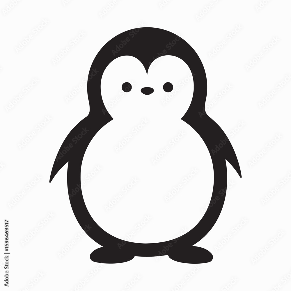 Fototapeta premium Cute Black and White Penguin Silhouette