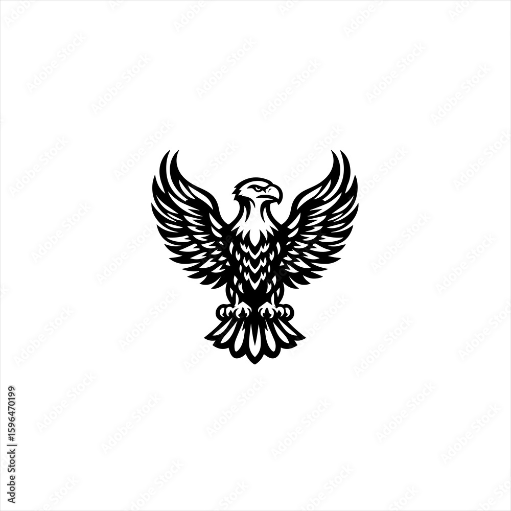Obraz premium Majestic Eagle with Open Wings Emblem.