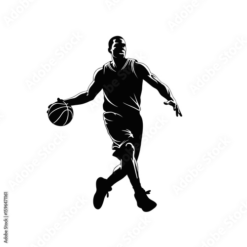 vector image of a basketball player's skill silhouette on a white background