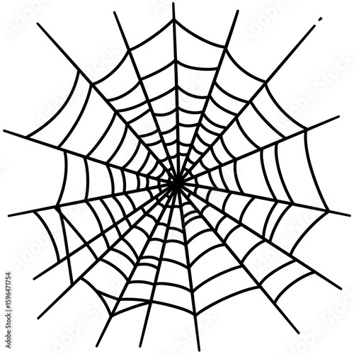 Spider Web Vector Silhouettes on White Background