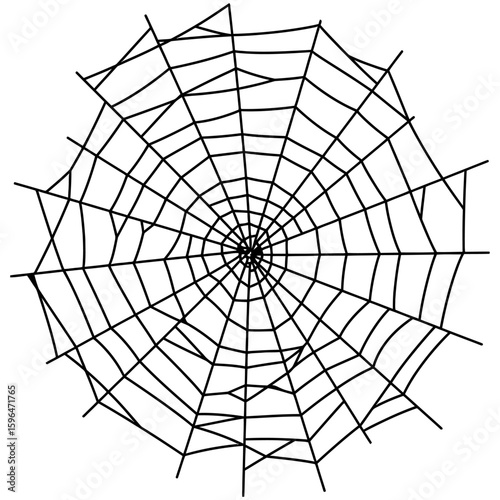 Spider Web Vector Silhouettes on White Background