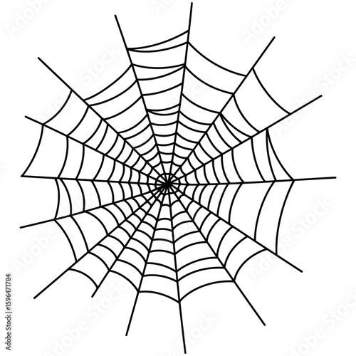 Spider Web Vector Silhouettes on White Background