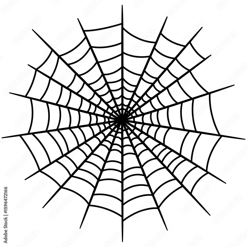 Obraz premium Spider Web Vector Silhouettes on White Background
