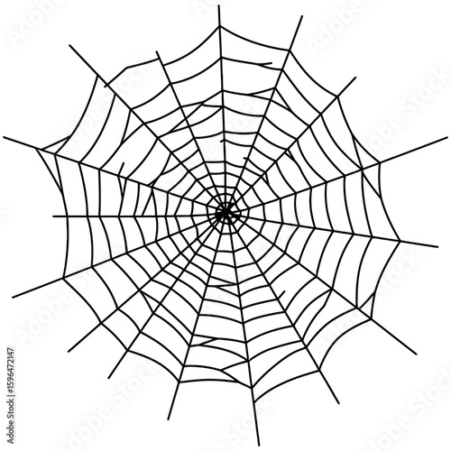 Spider Web Vector Silhouettes on White Background