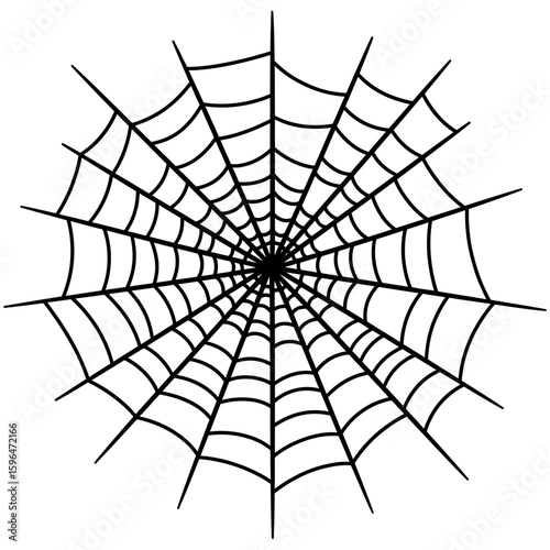 Spider Web Vector Silhouettes on White Background