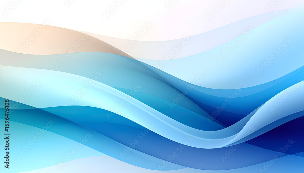 Obraz premium Modern abstract composition of flowing waves with subtle, blended gradient hues.