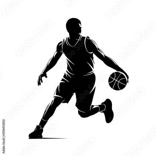 vector image of a basketball player's skill silhouette on a white background