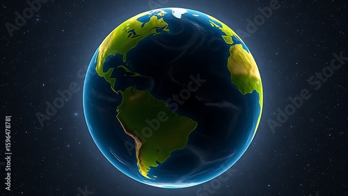 Earth globe floating in starry space, representing our planet's beauty and vastness.