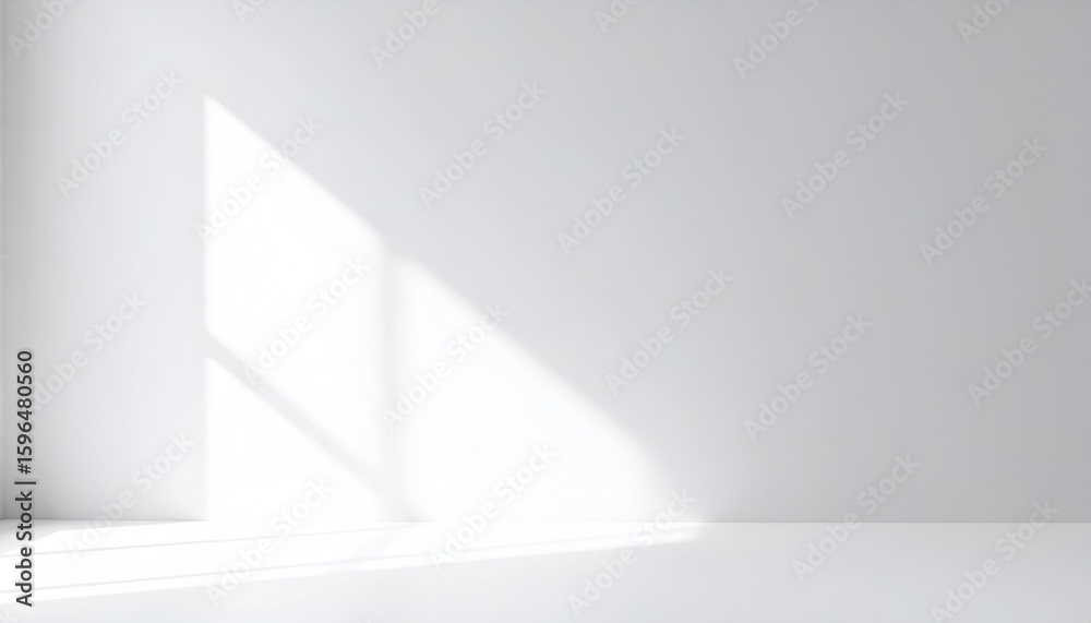 Obraz premium Neutral backdrop in light grey with delicate shadows.