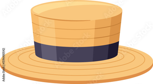 Old-fashioned classic male straw hat