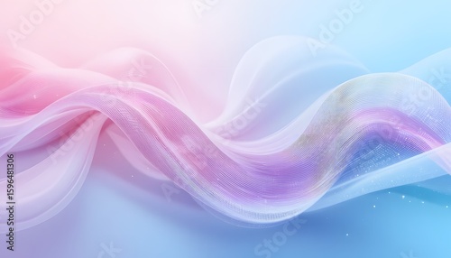 Wallpaper Mural Abstract flowing wave of pastel colors, blending pink, purple, and blue in a smooth, ethereal, and dreamlike composition. Torontodigital.ca