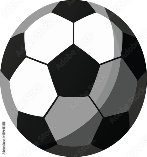 Soccer Ball Icon, a clean, flat-style soccer ball icon with black and white panels, isolated on a transparent background, vector style.




