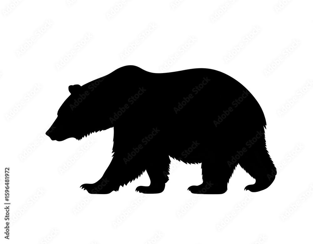 Fototapeta premium Bear silhouette isolated on transparent background
